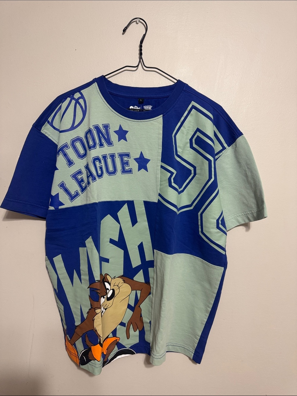 Warner Bros. Taz Toon League Colorblock Tee - Blue & Mint